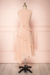 Lesya Blush Pink Plumetis Midi A-Line Dress w/ Ruffles | Boutique 1861 back view