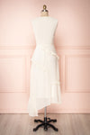 Lesya Cream Plumetis Midi A-Line Dress w/ Ruffles | Boutique 1861 back view