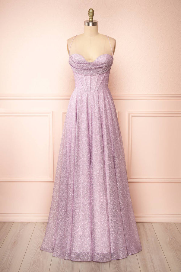 Violaine Peach Convertible Maxi Dress