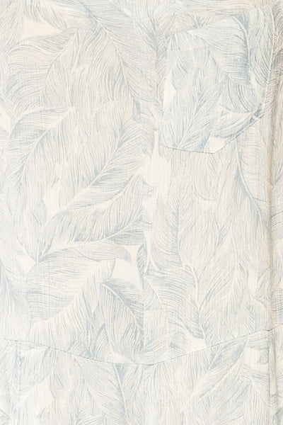 Leyde Blue feather Patterned Overalls | La petite garçonne fabric