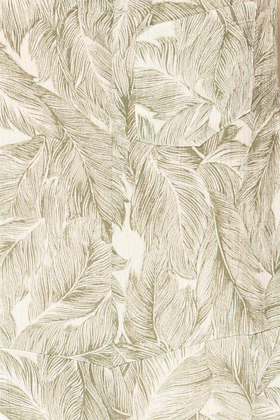 Leyde Olive feather Patterned Overalls | La petite garçonne fabric