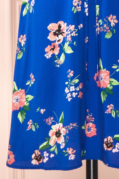 Liana Blue Short V-Neck Dress | Boutique 1861  details