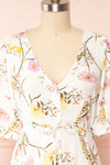 Liana White Short V-Neck Dress | Boutique 1861 front close up