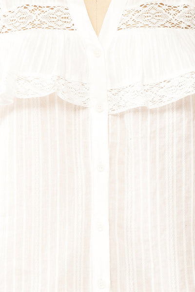 Liberalis Striped Blouse w/ Ruffles | Boutique 1861 fabric