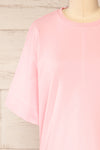 LIicata Pink Round Collar Top | La petite garçonne front close-up