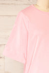 LIicata Pink Round Collar Top | La petite garçonne side close-up