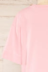 LIicata Pink Round Collar Top | La petite garçonne back close-up