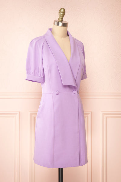 Lidie Short Lilac Tailored Dress | Boutique 1861 side view