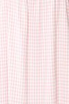 Lieke Square Neck Pink Gingham Midi Dress with Ruffles | Boutique 1861 fabric