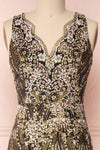 Liesel Black Plus Size Mermaid Gown | Robe | Boutique 1861 front close-up
