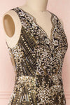 Liesel Black Plus Size Mermaid Gown | Robe | Boutique 1861 side close-up