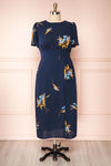 Lili-Jade Floral Midi Dress with Slit | Boutique 1861 front view plus size
