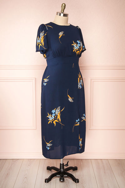 Lili-Jade Floral Midi Dress with Slit | Boutique 1861 side view plus size