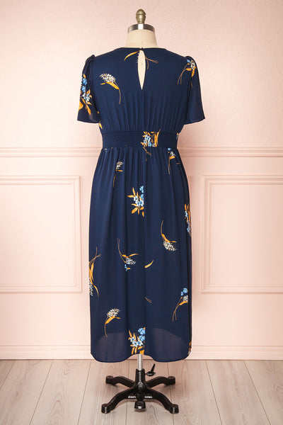 Lili-Jade Floral Midi Dress with Slit | Boutique 1861 back view plus size