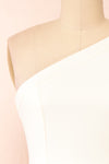 Liliana One Shoulder Ivory Midi Dress w/ Bow front close-up