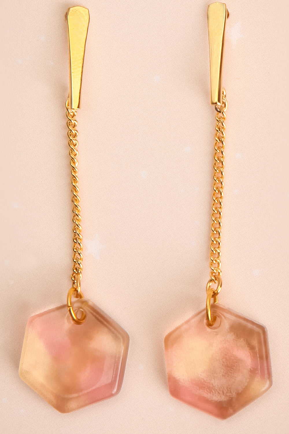 Lily Elsie Smoky Rose Geometric Pendant Earrings | La Petite Garçonne 2