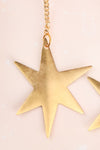 Linda Darnell Golden Star Pendant Earrings close-up | La Petite Garçonne