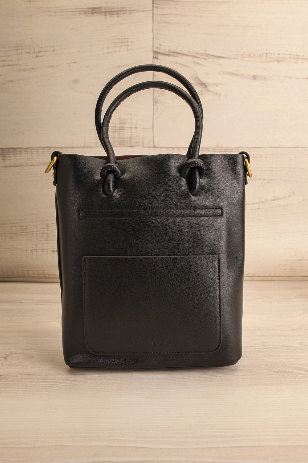 Linrot Black Small Vegan Leather Tote Bag | La petite garçonne 