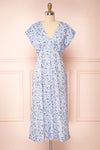 Linzer Short Sleeve Floral V-Neck Midi Dress | Boutique 1861 front view