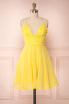 Lio Yellow Lace & Chiffon Short A-Line Dress | Boutique 1861