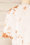 Lipik Beige Cropped Tie-Dye T-Shirt | La petite garçonne back close-up