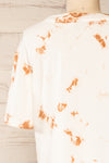 Lipik Cream Cropped Tie-Dye T-Shirt | La petite garçonne back close-up