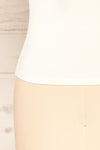 Lipno Cream White Knotted Thin Straps Cami| La petite garçonne  bottom