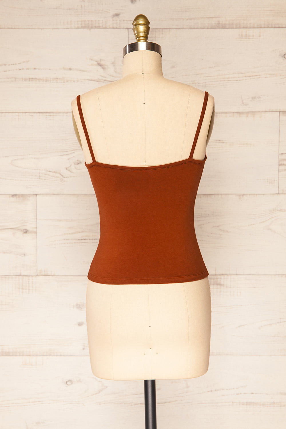 Lipno Rust Orange Knotted Thin Straps Cami| La petite garçonne  back view 