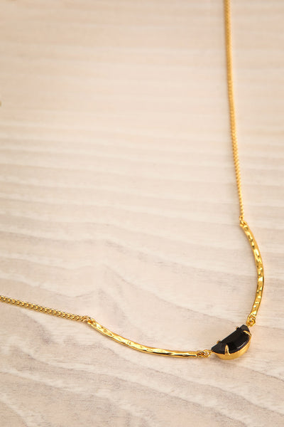 Liza Minneli Black & Golden Pendant Necklace | La Petite Garçonne