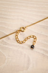 Liza Minneli Black & Golden Pendant Necklace closure | La Petite Garçonne