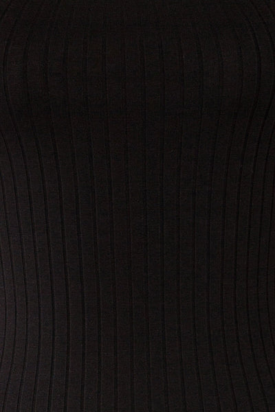 Lizane Black Ribbed Bodysuit | La petite garçonne fabric