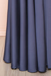 Lizza Blue Grey Satin Maxi Dress w/ Slit | Boudoir 1861 bottom
