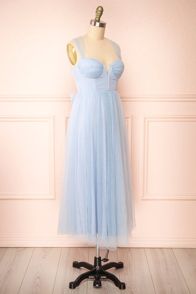 Lizzie Blue Midi Tulle Dress with Corset | Boutique 1861 side view