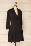 Logrogne Short Black Pleated Blazer Dress | La petite garçonne side view