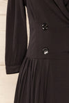 Logrogne Short Black Pleated Blazer Dress | La petite garçonne sleeve