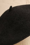 Lomza Black Wool Beret | La petite garçonne close-up