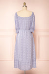 Lorainne Blue Puffed Sleeved Wrap Midi Dress | Boutique 1861 back view