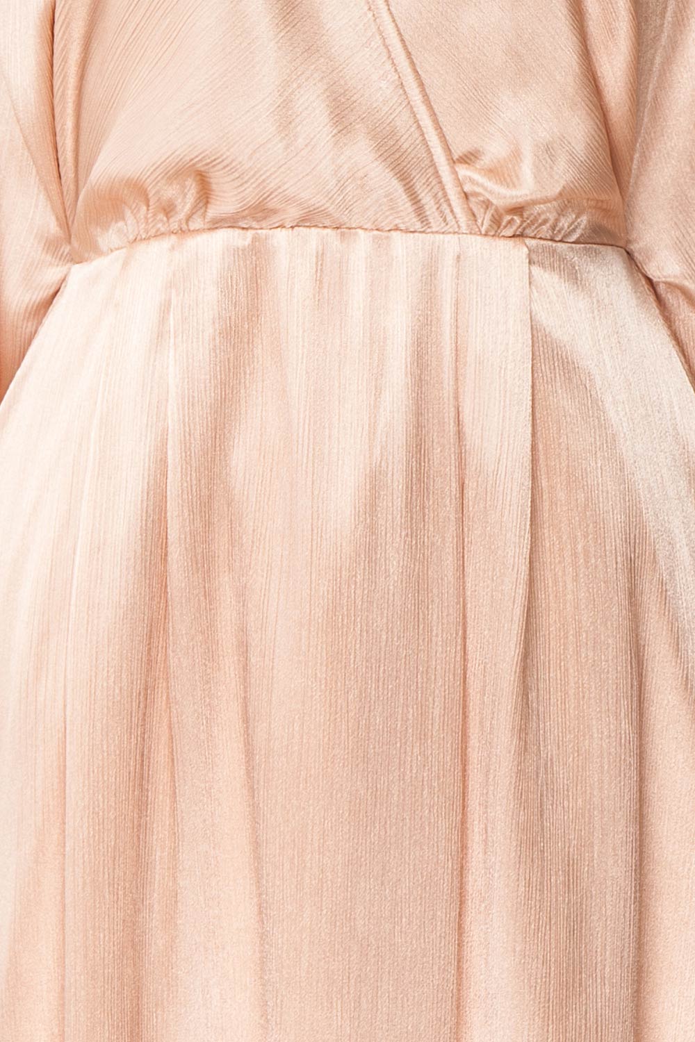 Loralyn Pink Satin Party Dress | Robe fabric close up | Boutique 1861