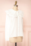 Lorelei Peter Pan Collar Blouse w/ English Embroidery | Boutique 1861 side view
