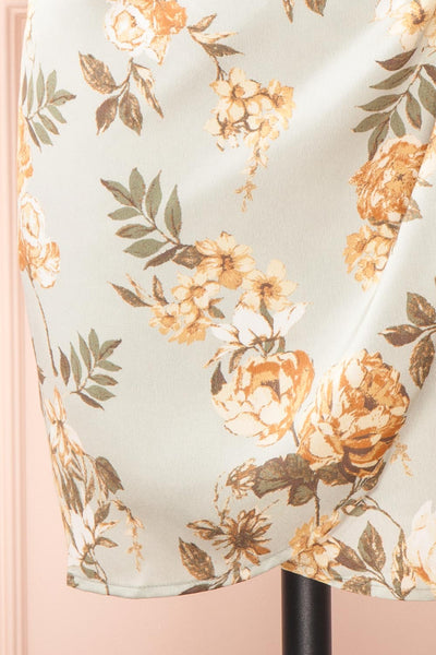 Lorene Short Sleeve Floral Wrap Dress | Boutique 1861 bottom