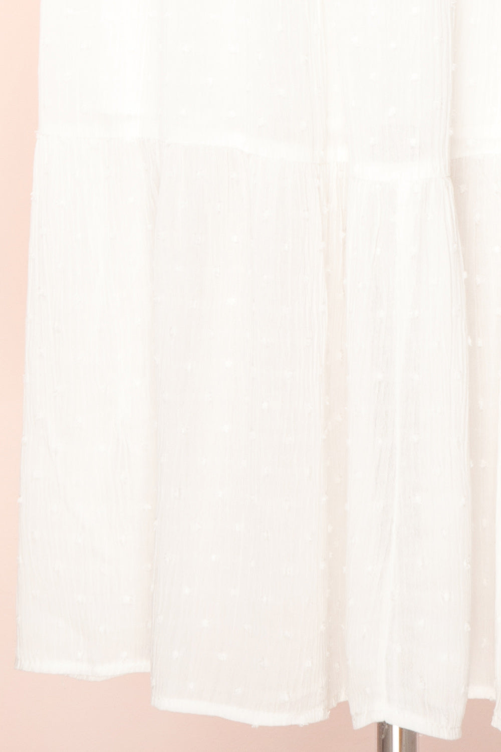 Lorette White Layered Midi Dress w/ Puffy Sleeves | Boutique 1861 details