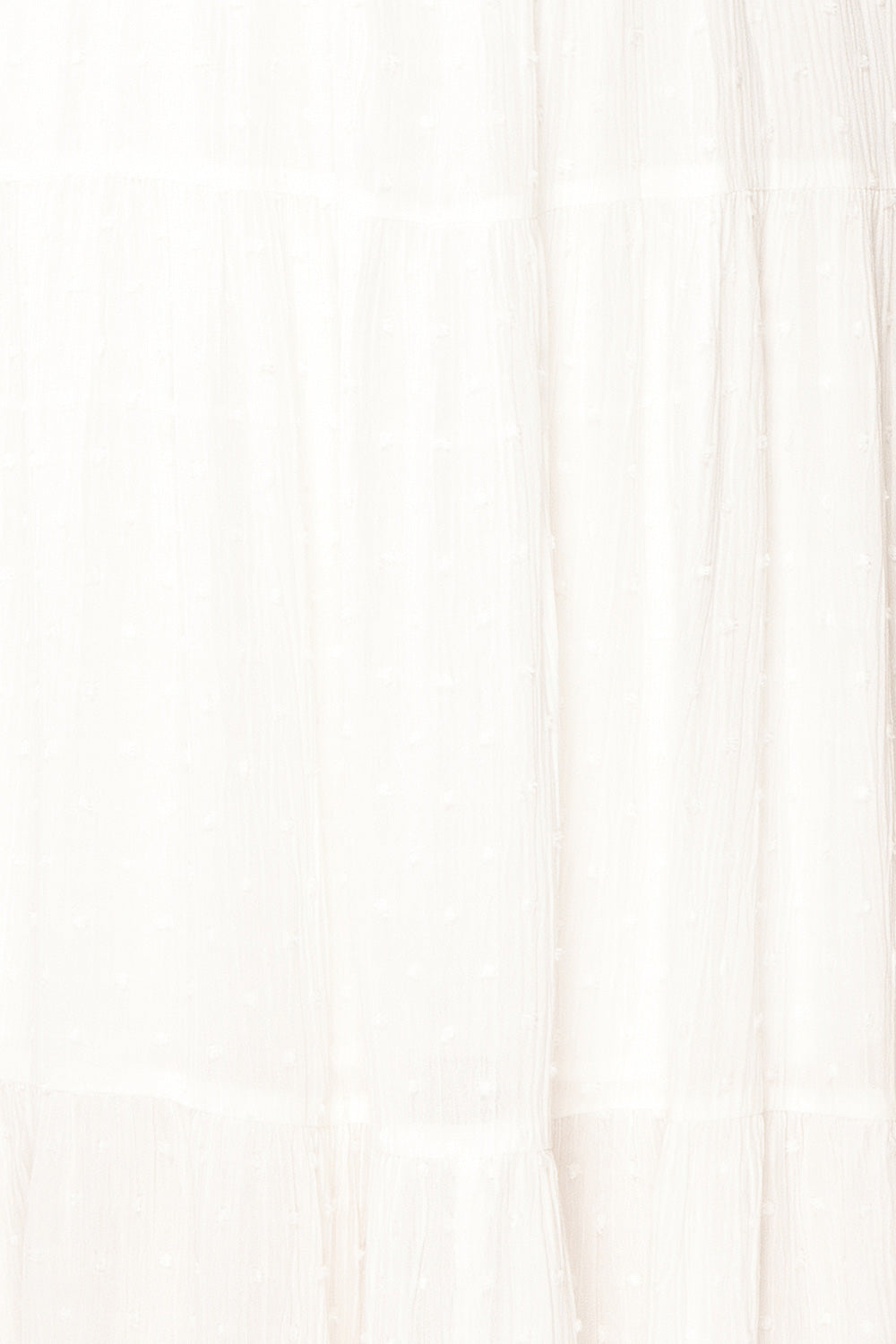 Lorette White Layered Midi Dress w/ Puffy Sleeves | Boutique 1861 fabric