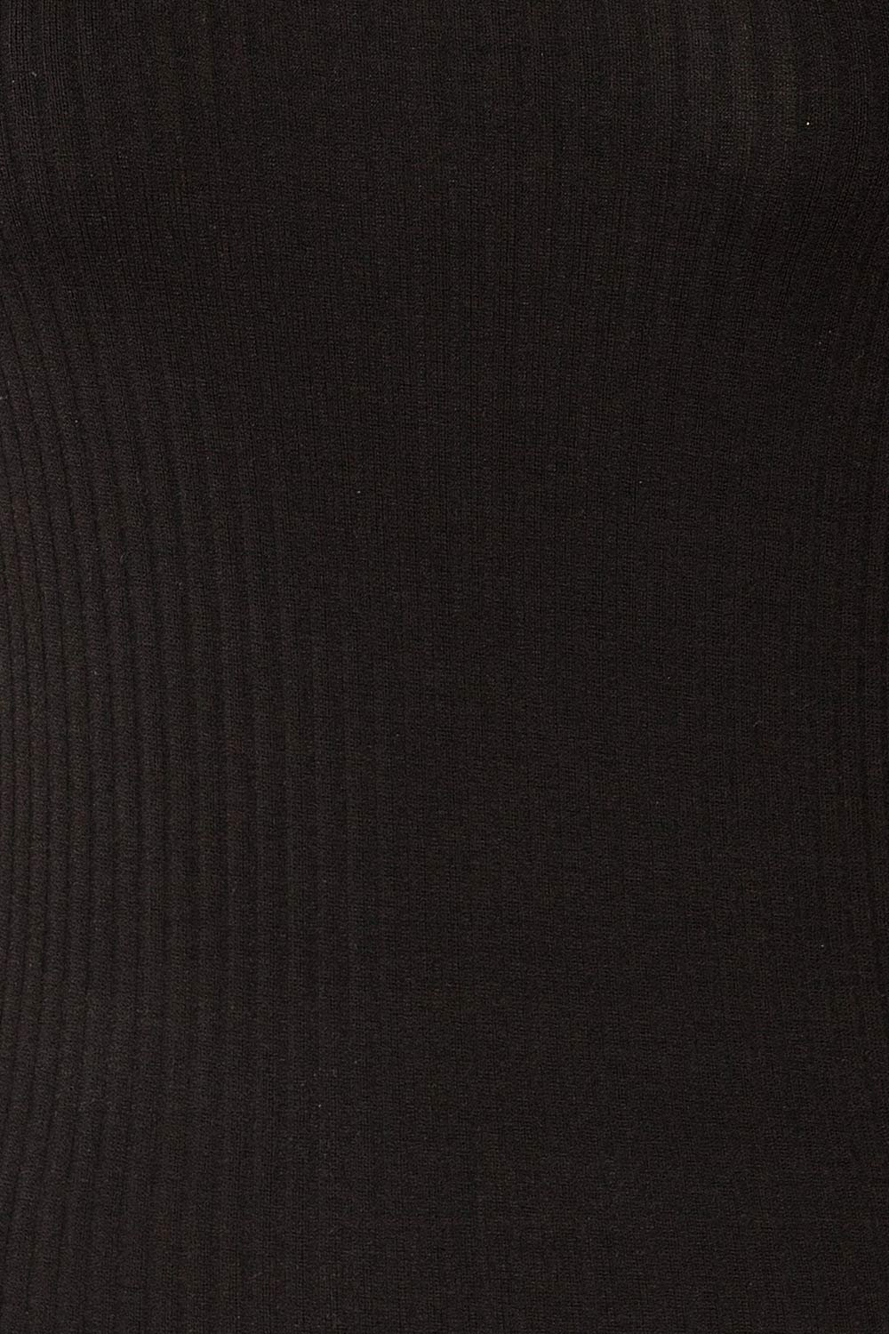 Loula Black Ribbed Frill-Trimmed Crop Top | La petite garçonne fabric
