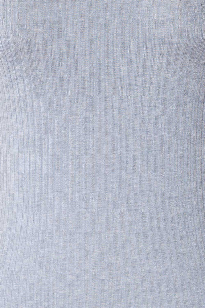 Loula Blue Ribbed Frill-Trimmed Crop Top | La petite garçonne fabric