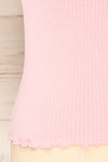 Loula Pink Ribbed Frill-Trimmed Crop Top | La petite garçonne bottom