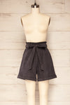 Loumalou Charcoal High-Waisted Corduroy Shorts | La petite garçonne front view