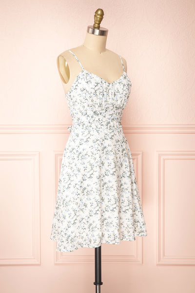 Loupat White Floral A-Line Short Dress | Boutique 1861 side view