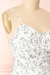 Loupat White Floral A-Line Short Dress | Boutique 1861 side close-up