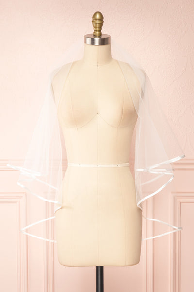Lowise Simple Bridal Veil w/ Satin Trim | Boudoir 1861 front