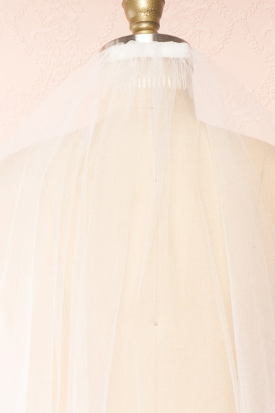 Lowise Simple Bridal Veil w/ Satin Trim | Boudoir 1861 back close up